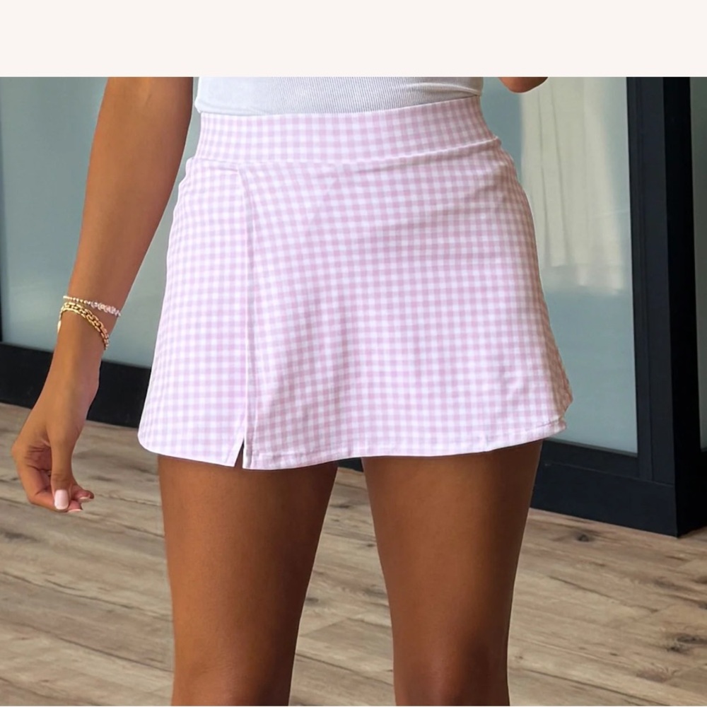 TALULAH Pink Gingham Skort